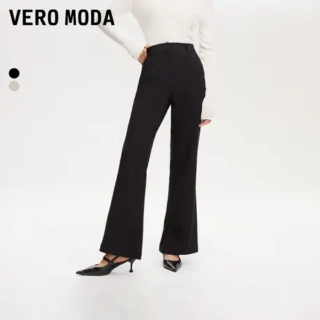Vero Moda奥莱休闲裤女2025早秋新款高腰喇叭裤开叉通勤时尚宽松商品大图
