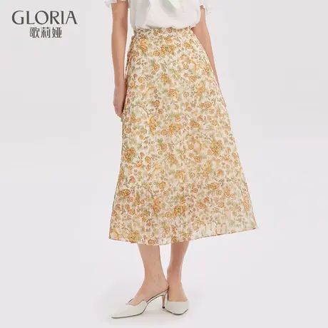 歌莉娅夏新款一片式碎花半截裙1A6H2B34A商品大图