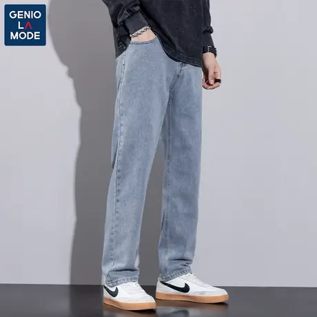 KZ真维斯蓝色牛仔裤男士宽松直筒男裤子痞帅休闲春秋季2025年新款商品大图