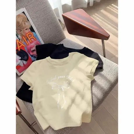 好品质推~老客闭眼入！修身显瘦正肩短袖T恤女2025新款设计感上衣图片