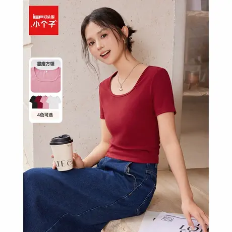 IEF/爱依服短袖2025夏新款韩版简约纯色百搭短袖上衣女休闲T恤图片