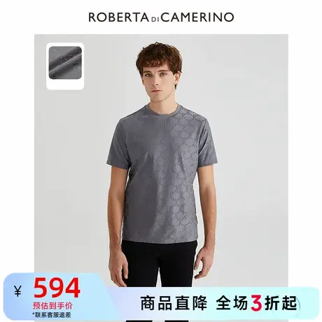 [字母]ROBERTA诺贝达男装男士短袖T恤25夏季新款时尚休闲短袖毛衫商品大图