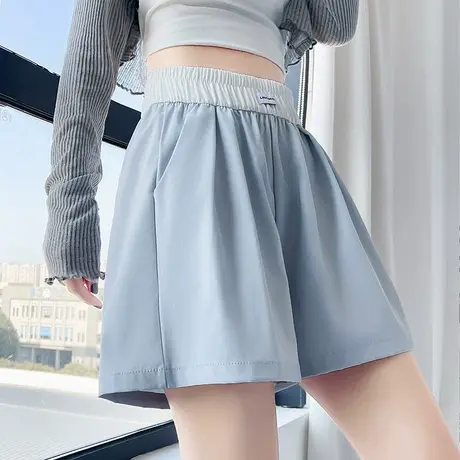 冰丝运动短裤女夏季薄款2025高腰宽松显瘦速干跑步健身休闲阔腿裤商品大图