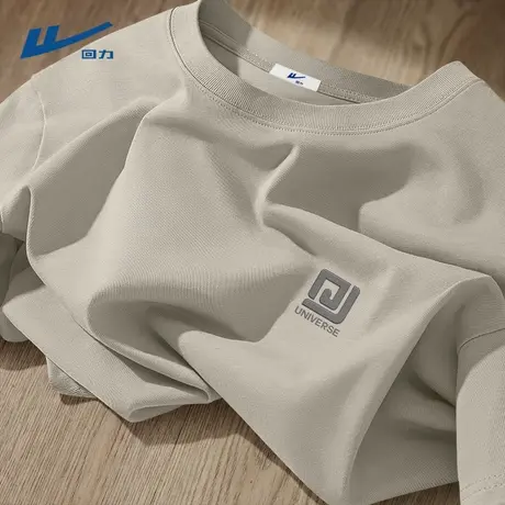 回力纯棉短袖男士夏季美式重磅复古2025新款宽松圆领半袖t恤男款D图片