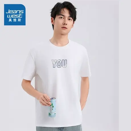 XC真维斯男装2025夏季新款 宽松休闲纯棉基础百搭短袖T恤上衣男商品大图