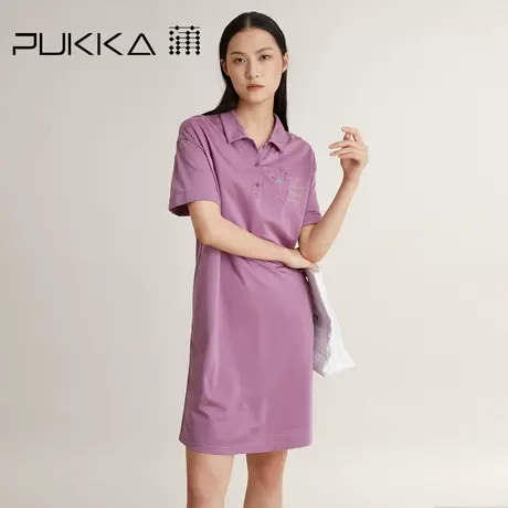 蒲PUKKA 原创设计连衣裙女春夏宽松刺绣短袖休闲裙子商品大图