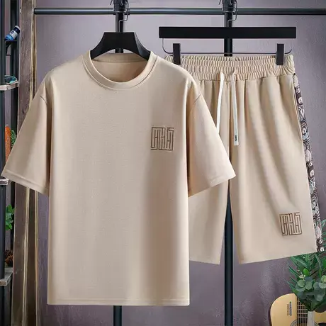 2025新款男士休闲运动套装夏季时尚潮流男装短袖T恤短裤大童衣服商品大图