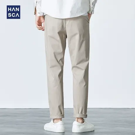 hansca超薄零感冰丝休闲裤男直筒2025夏季新款四面弹力通勤长裤子图片