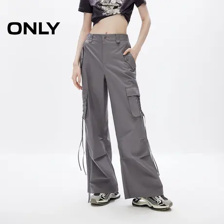 ONLY奥莱夏季甜酷风休闲百搭绑带多口袋休闲裤女商品大图