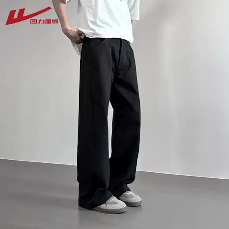 回力美式弯刀工装裤男夏季2025新款潮牌阔腿长裤男生运动休闲裤子商品大图