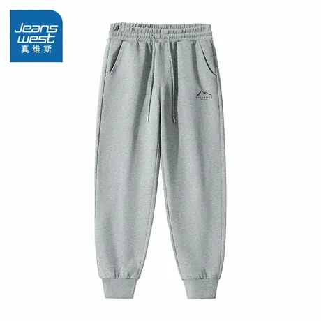 JR真维斯男装休闲长裤束脚裤 2025秋季新品男士宽松重磅抽绳裤子图片