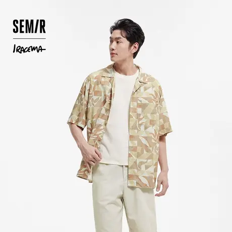 [商场同款]森马×Iracema联名款短袖衬衫男度假风衬衣2025夏新款图片