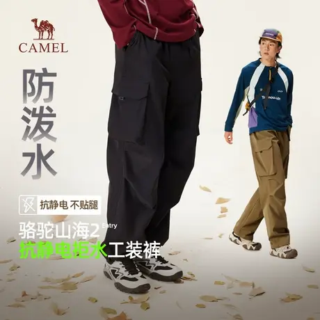 骆驼山海伞兵裤秋季2025新款多口袋工装裤男山系户外休闲宽松长裤图片