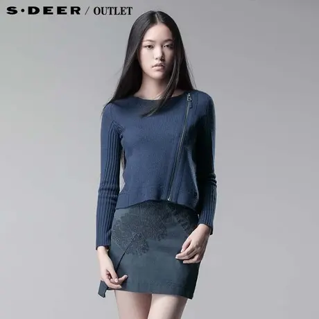 sdeer圣迪奥2014新款春装圆领欧美羊毛针织衫3383538图片