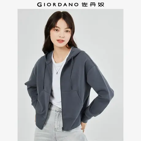 佐丹奴外套女装双面空气层袋鼠兜宽松连帽卫衣外套 05372100商品大图