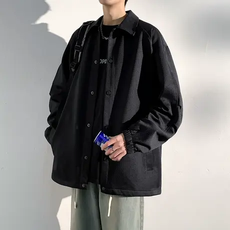 回力美式衬衫夹克男春秋季2025新款潮牌宽松休闲男生工装翻领外套图片