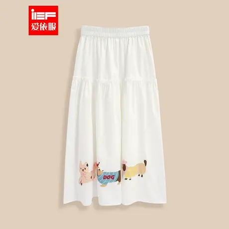 IEF/爱依服半身裙2025夏季新款韩系风时尚趣味印花通勤百搭单裙商品大图