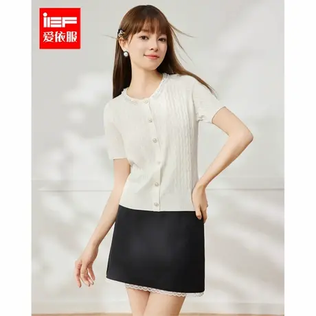 IEF/爱依服2025夏季新款通勤名媛盐系文艺气质时尚百搭女毛织上衣商品大图