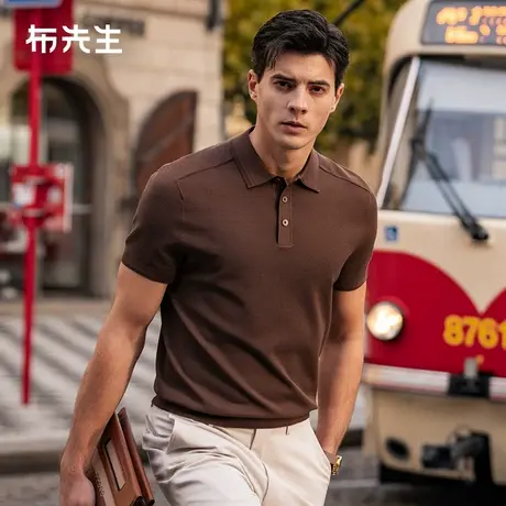 MrBu布先生桑蚕丝纯色简约T恤2025夏季新款休闲舒适男上衣AT16016商品大图