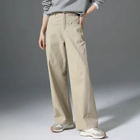 小个子阔腿牛仔裤女2025新款春秋高腰宽松休闲直筒裤香蕉裤镰刀裤商品大图