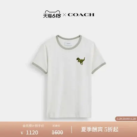 COACH/蔻驰女士REXY饰边T恤休闲舒适上衣商品大图
