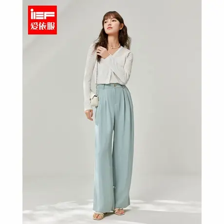 IEF/爱依服裤子2025春夏新款韩版文艺休闲通勤气质百搭宽松阔腿裤商品大图