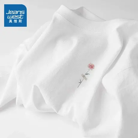 KMV真维斯短袖t恤女士2025新款夏季减龄显瘦宽松休闲女士半袖上衣商品大图