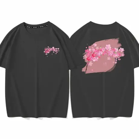 秀洛花卉夏季新款 纯棉夏季短袖T恤衣服女宽松纯棉半袖打底衫衣服图片