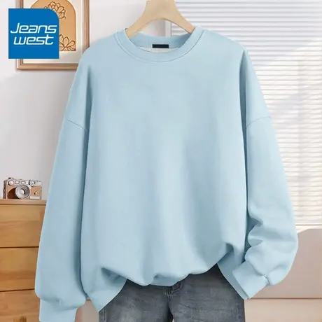 KV真维斯圆领卫衣女2025年新款春秋季宽松显瘦上衣长袖无帽外套女商品大图