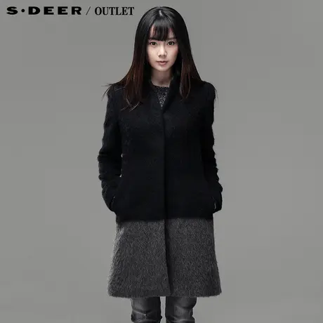 sdeer圣迪奥春装女装高含量羊毛毛呢大衣3381845图片