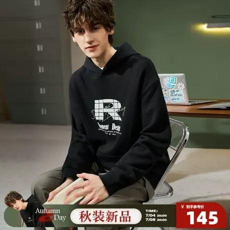 7.4/20点 上新唐狮2025连帽卫衣男春季新款美式潮牌套头衫青少年图片