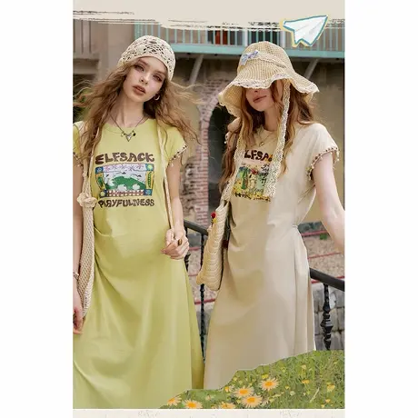 【呼呼专享】妖精的口袋Polo领波嬉风连衣裙2025年夏季新款裙子商品大图