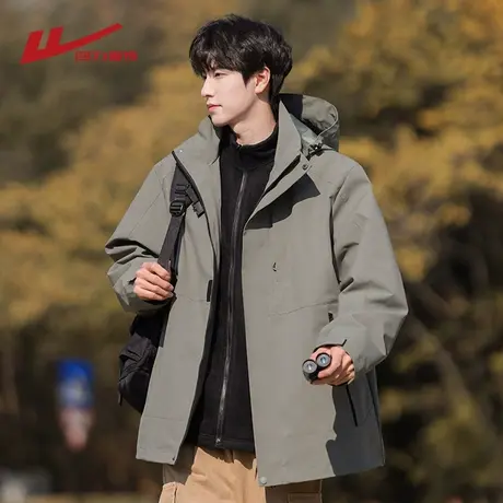 回力三合一工装冲锋外套男士春秋季户外防风放水登山衣青少年夹克商品大图