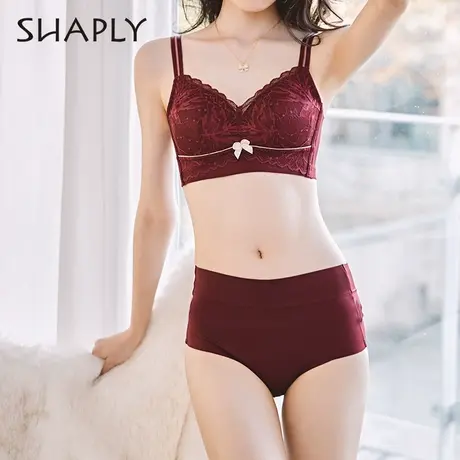 Shaply/莎莲妮薄款全罩杯大胸显小文胸蕾丝聚拢收副乳舒适内衣女商品大图