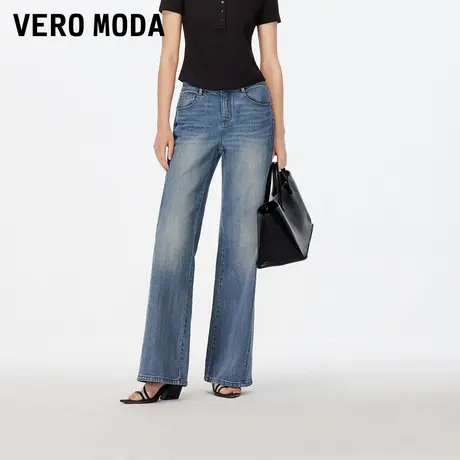 Vero Moda牛仔裤2025秋季新款含棉磨白做旧靴形裤复古325332015商品大图