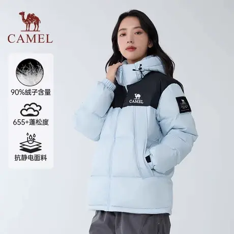 骆驼女装羽绒服2025秋冬新款男女同款加厚保暖连帽羽绒面包服商品大图