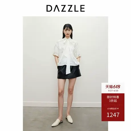 DAZZLE地素奥莱 衬衫春夏女装镂空绣花袖口上衣商品大图