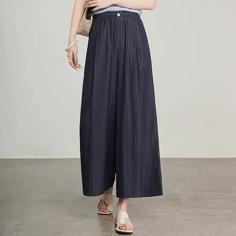 天丝牛仔阔腿裤女2025新款夏季薄款宽松垂感休闲裤九分裙裤大脚裤商品大图