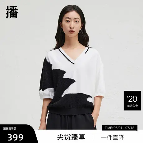 【播奥莱】播商场同款设计师胶囊系列春秋针织衫女BDR3SD3064图片