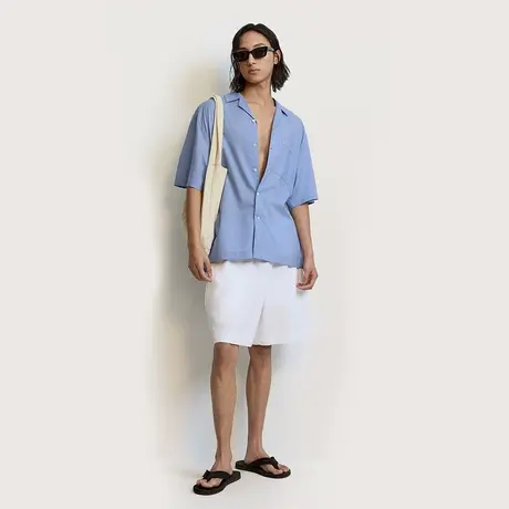 TRENDIANO 液氨府绸全棉舒适古巴领短袖衬衫 1SH2010130商品大图