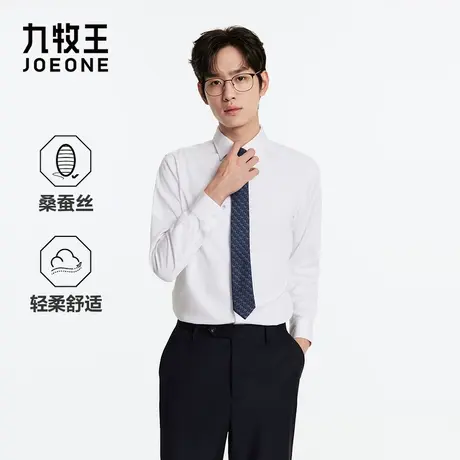 九牧王男装2025秋季新款舒适柔软桑蚕丝商务休闲男款衬衫图片