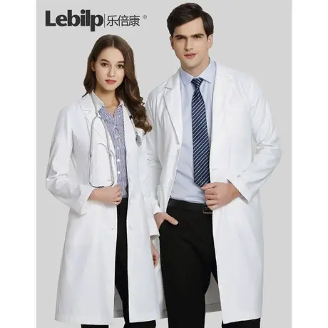 乐倍康高端白大褂定制口腔牙科男女医生服长袖实验室美容院工作服图片