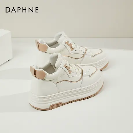 Daphne达芙妮 小个子网红穿搭~厚底小白鞋女显脚小轻便休闲运动鞋商品大图