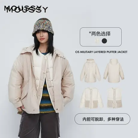 【百】moussy 2024冬季新品可拆卸多穿法户外风休闲羽绒服商品大图