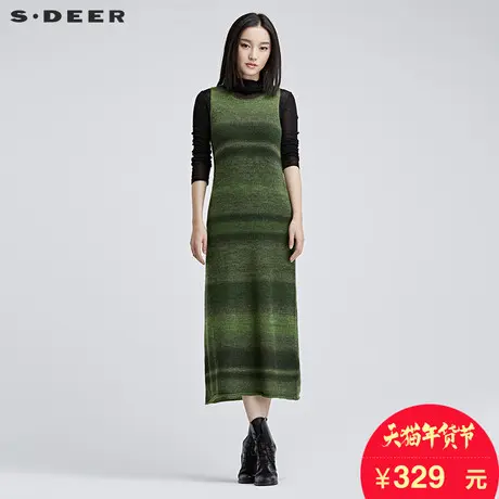 s.deer【商场同款】圣迪奥女装长款无袖毛衣裙针织衫S16483550图片