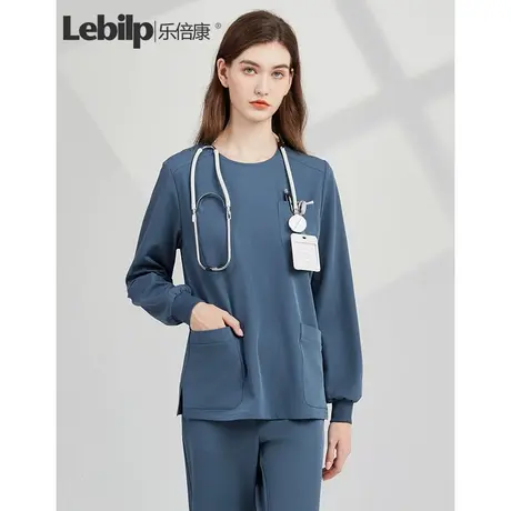 乐倍康洗手衣刷手服弹力手术服医护专用女圆领肩扣护士服男医生服图片