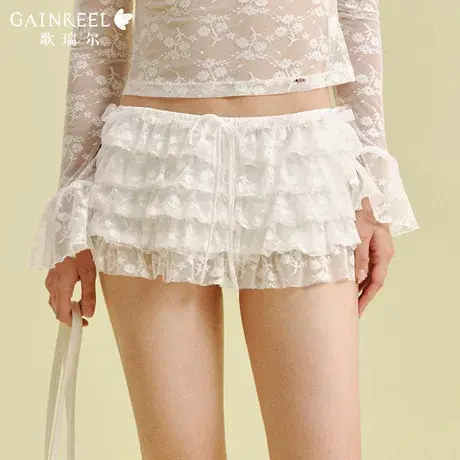 歌瑞尔可外穿网纱蕾丝蓬蓬裙蕾丝蛋糕裙半身裙女2025新款法式背心图片