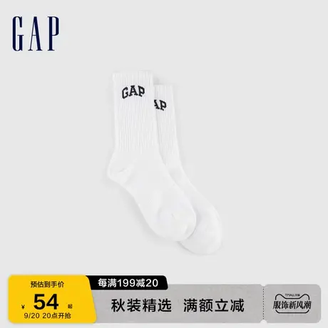 Gap男装秋季2023新款LOGO运动吸湿中筒袜一双装815131短袜套装商品大图