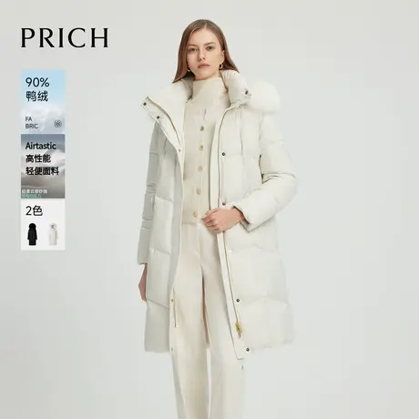 【超能小太阳严选】【鸭绒】PRICH保暖毛领气质长款羽绒服女商品大图