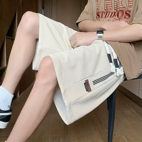 美式重磅短裤男夏季宽松休闲五分裤男士潮牌冰丝凉感户外运动裤子商品大图